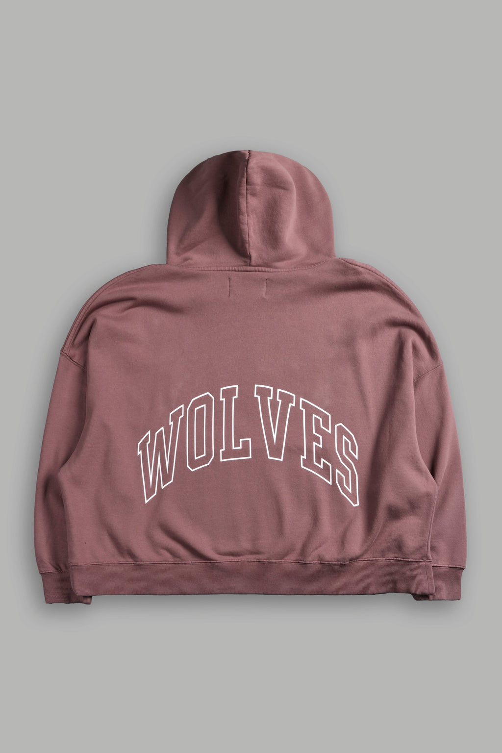 Wolf of the Flame Grunge "Gage Box Cut" Hoodie in Mauve — imagem 3