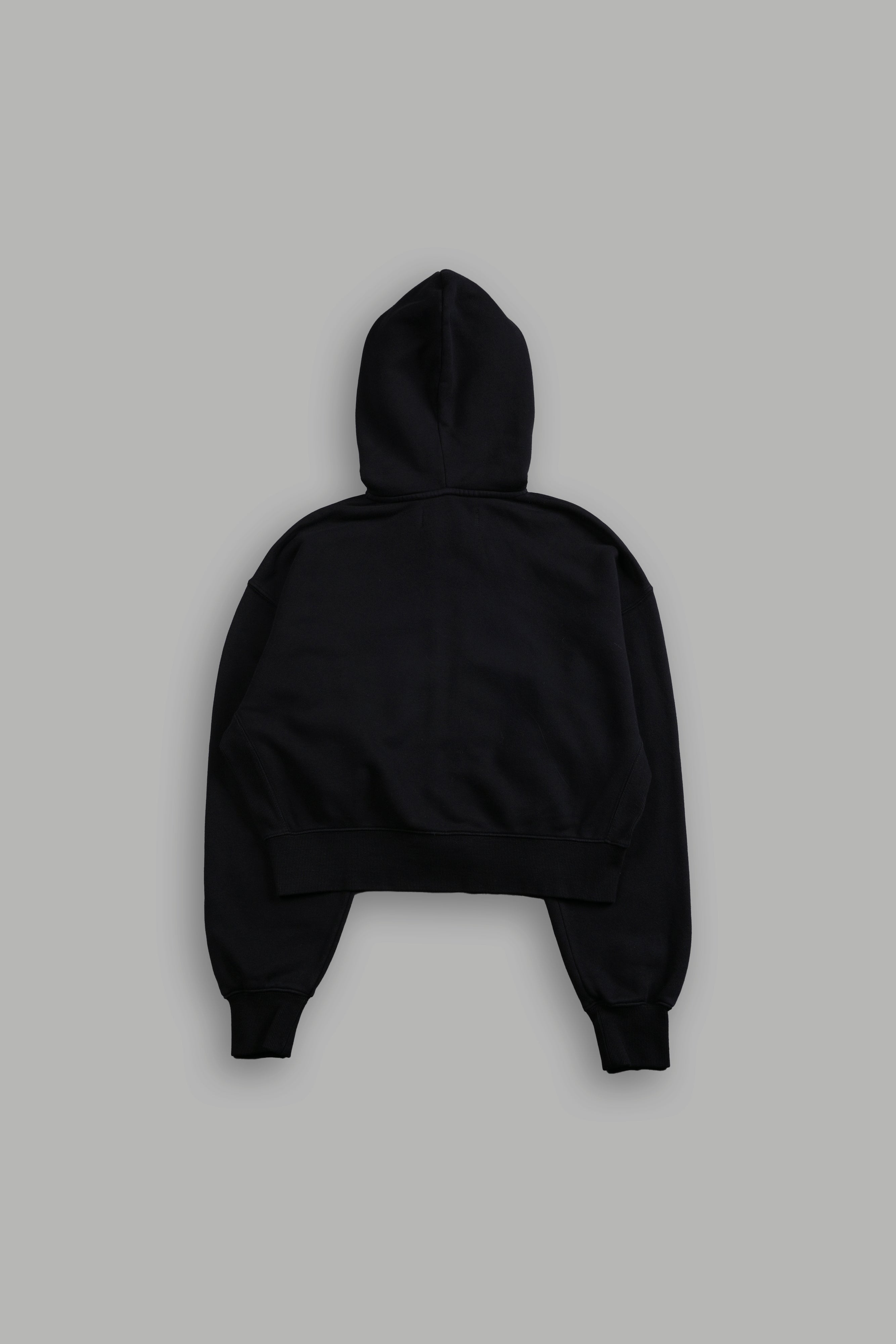 Single Wolf "Sage" Cropped Zip Hoodie in Black — imagem 4