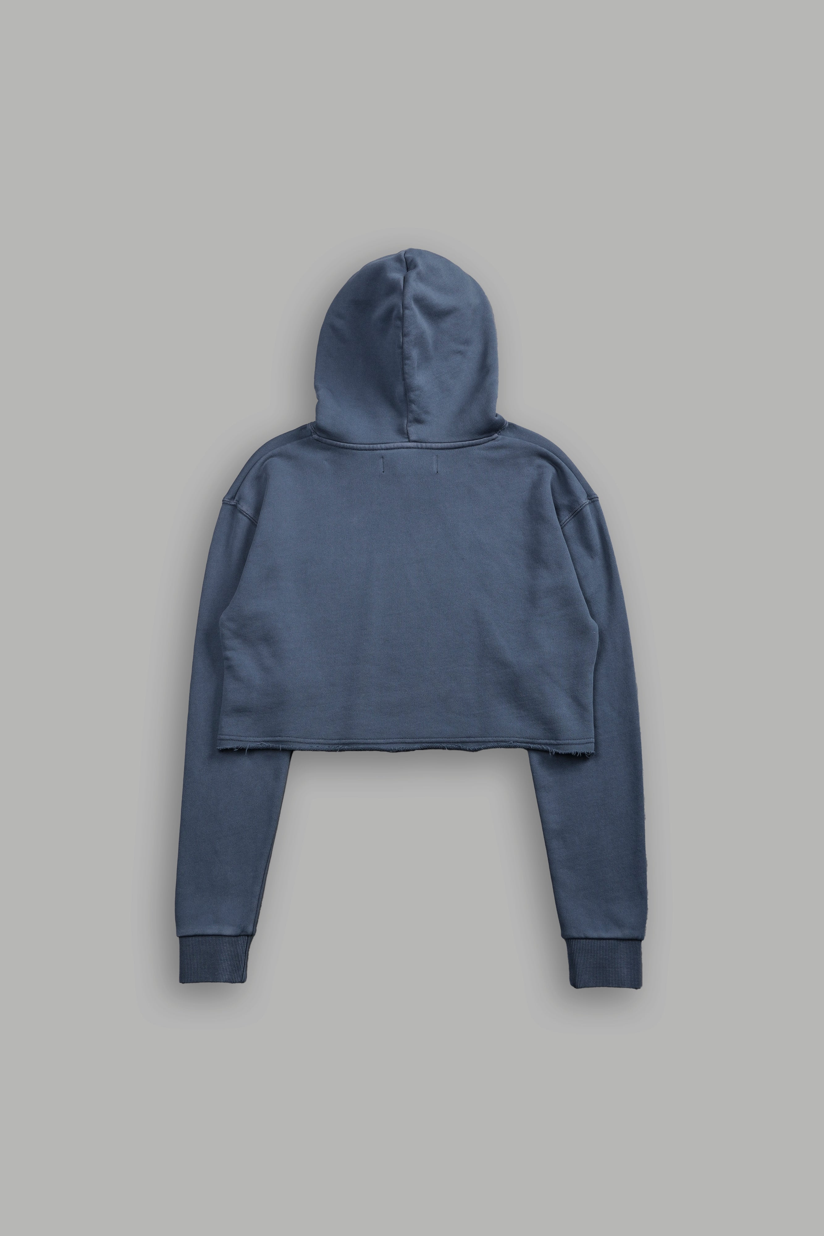 Gritty "Pierce" (Cropped) Hoodie in Darc Blue — imagem 6