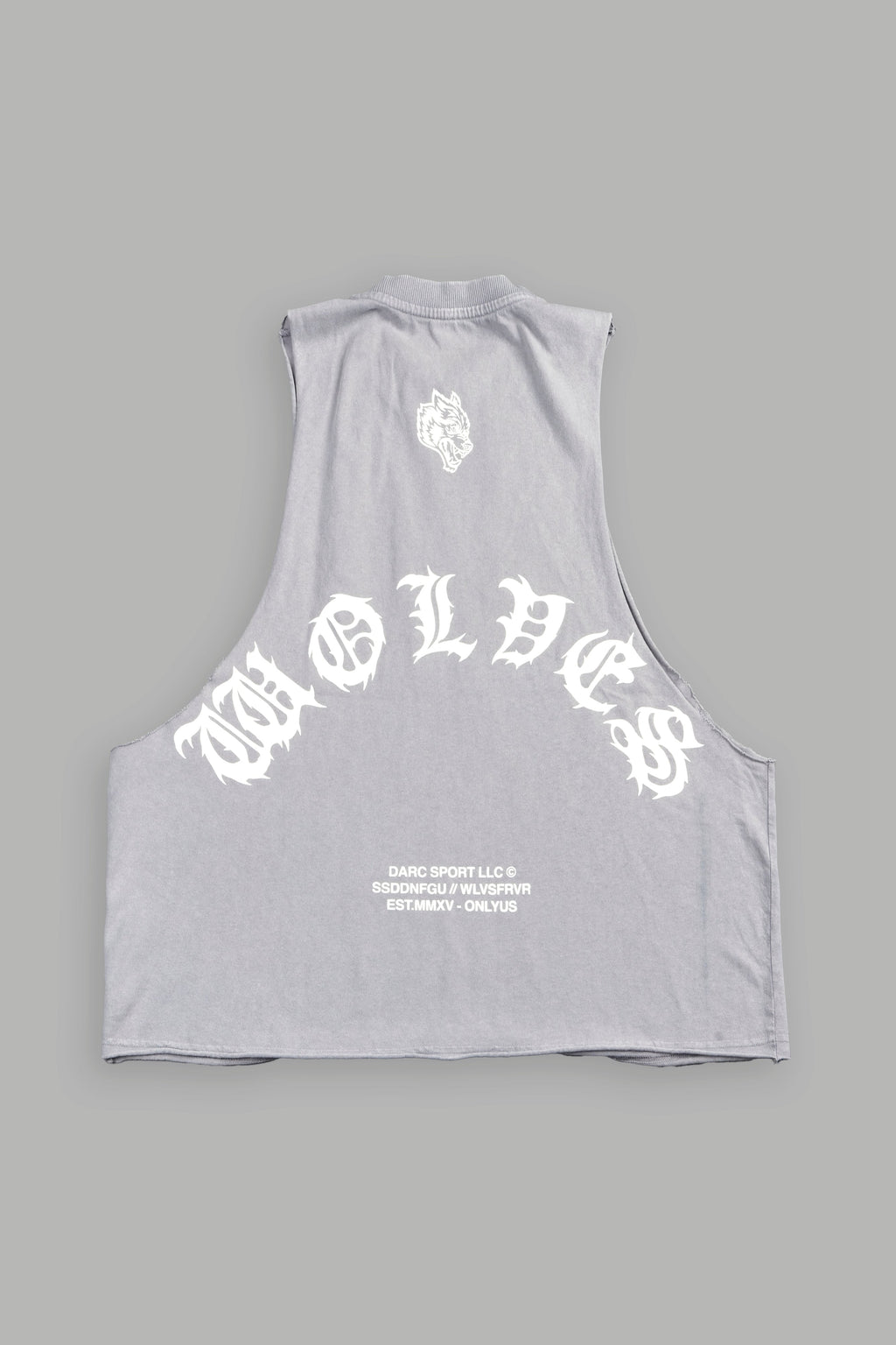 Jason Forever Grunge Raw Hem Box Cut Tommy Muscle Tee In Dove Gray