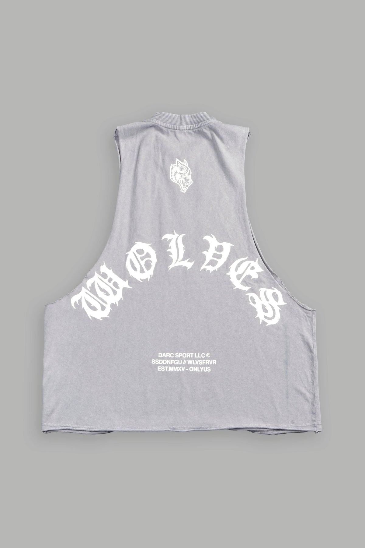 Jason Forever Grunge Raw Hem Box Cut Tommy Muscle Tee In Dove Gray