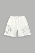 Powerhouse of the Wolves Grunge Brock Sweat Shorts in Cream — imagem 1