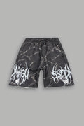 Ssddnfgu Raw Hem Oversized Post Lounge Sweat Shorts In Darc Thorns