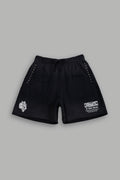 Studded Midnight Wolves Oversized Post Lounge Sweat Shorts in Black Drift Wash — imagem 1