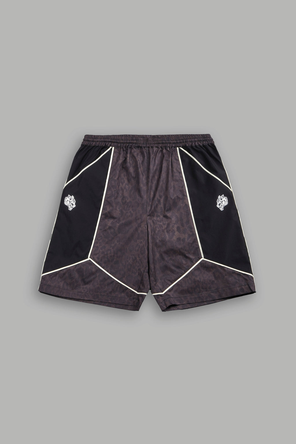 Dual Mens Quinn Track Short in Darc Brown Leopard