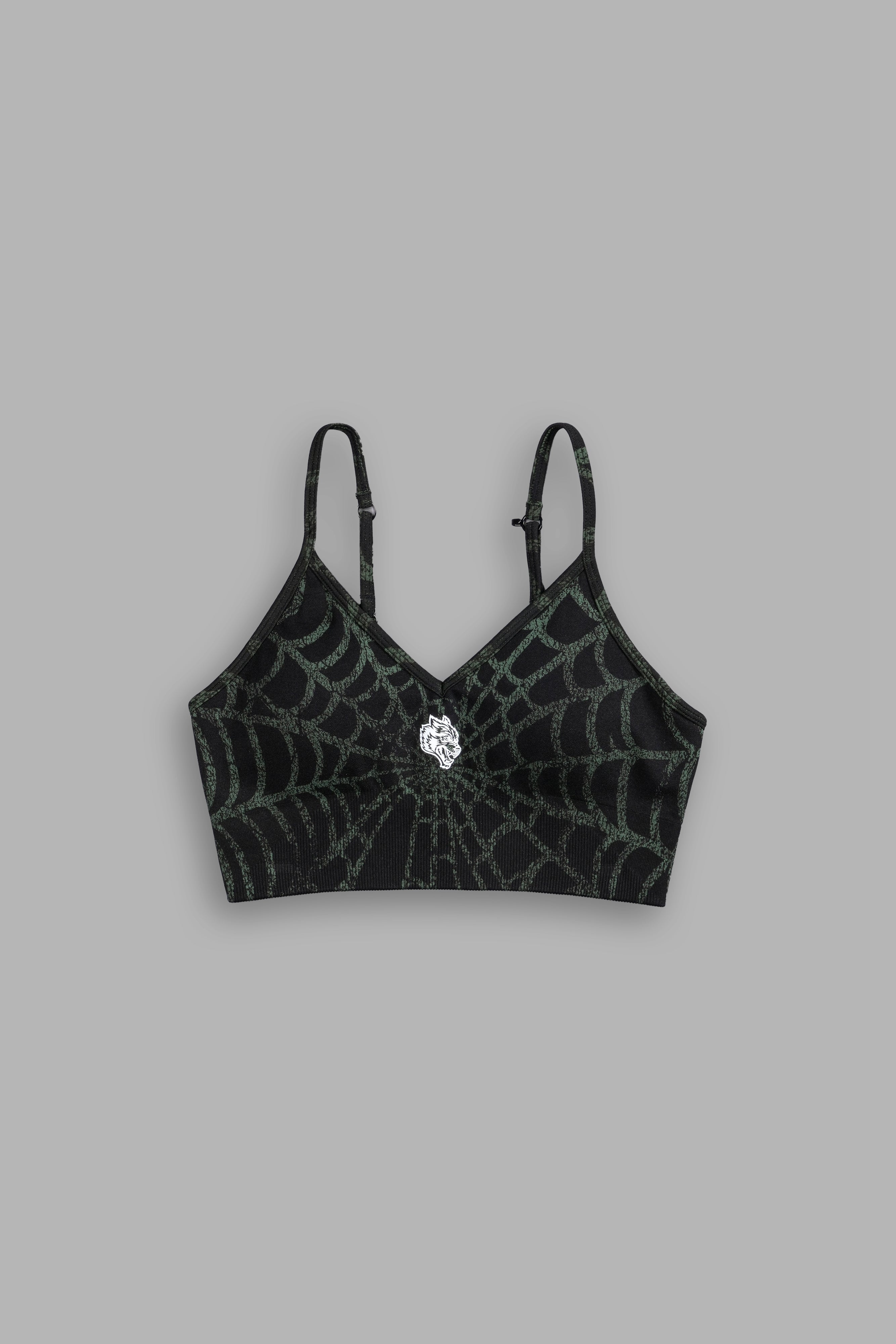 Hesh "Everson Seamless" Sports Bra in Black/Green Symbiote Web — imagem 6