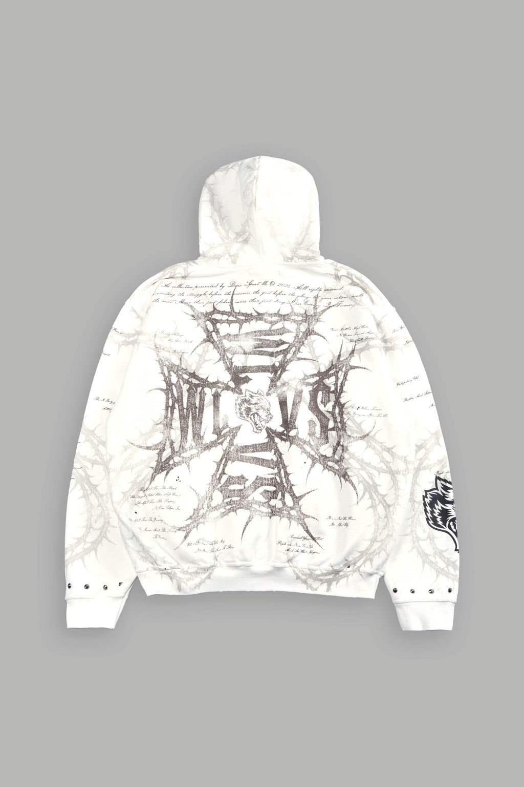 Thorns Frvr Grunge Moatis Zip Hoodie In Cream — imagem 2