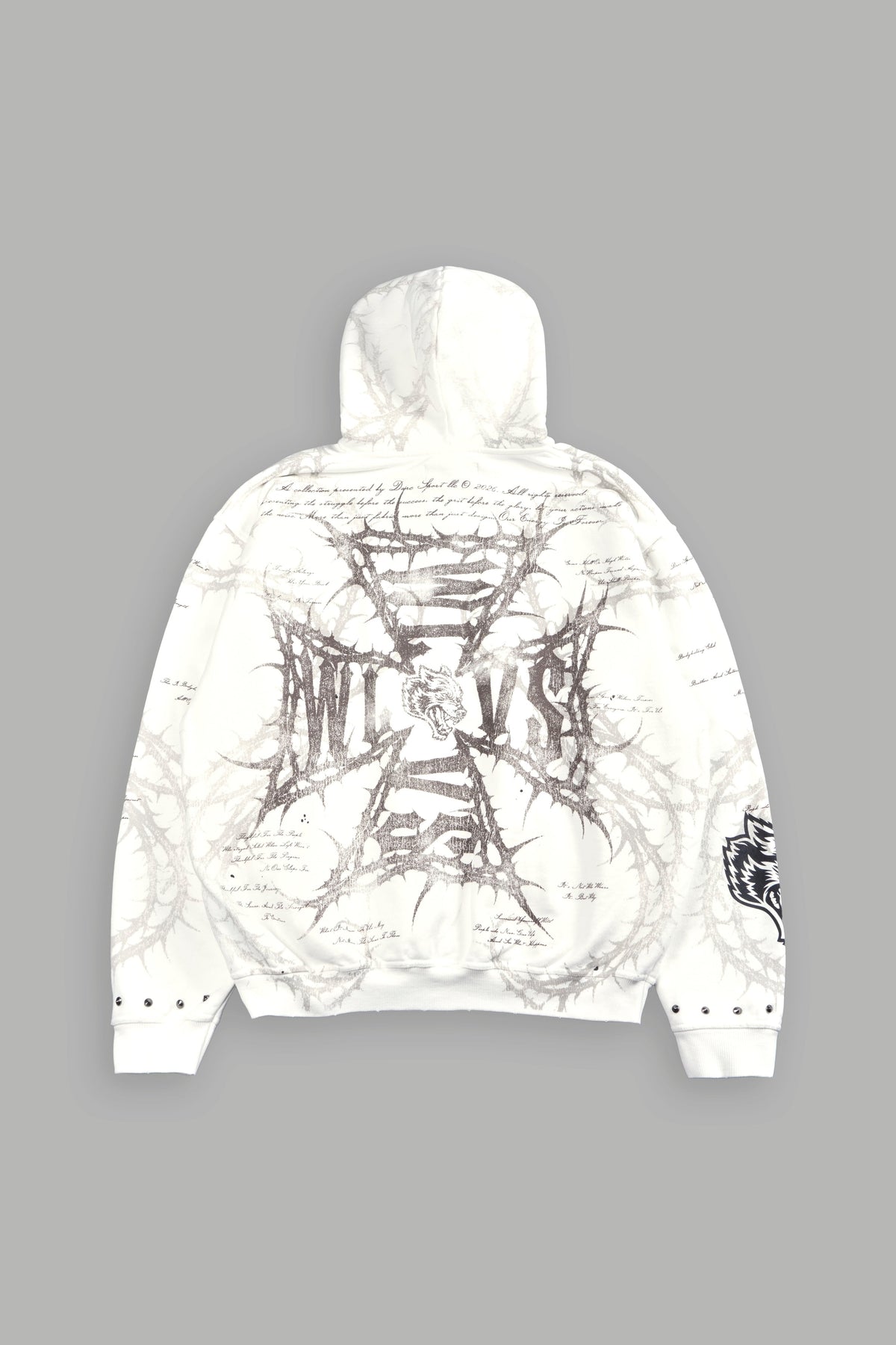 Thorns Frvr Grunge Moatis Zip Hoodie In Cream — imagem 2