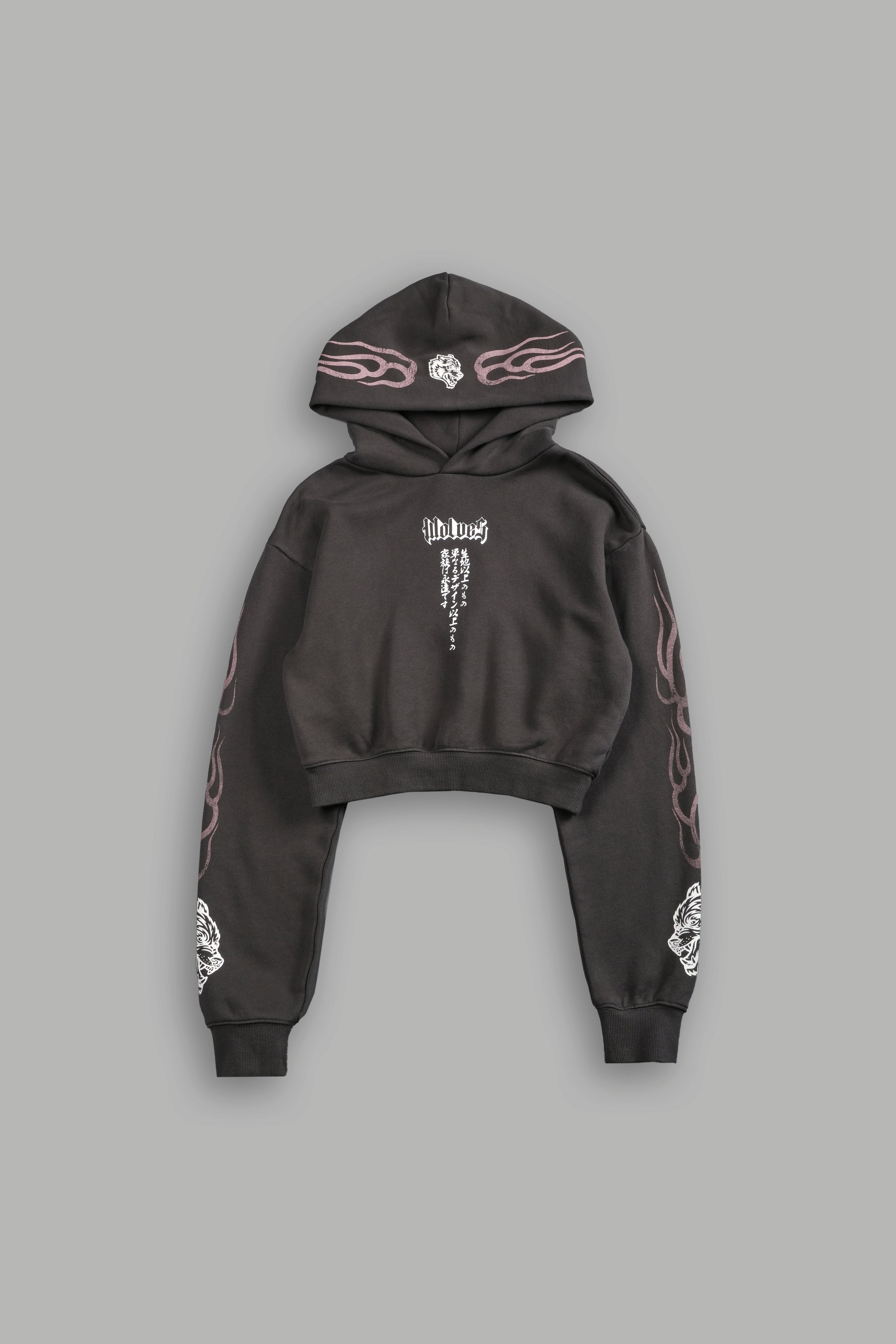 Moth Flames "Rose" Hoodie in Wolf Gray — imagem 4