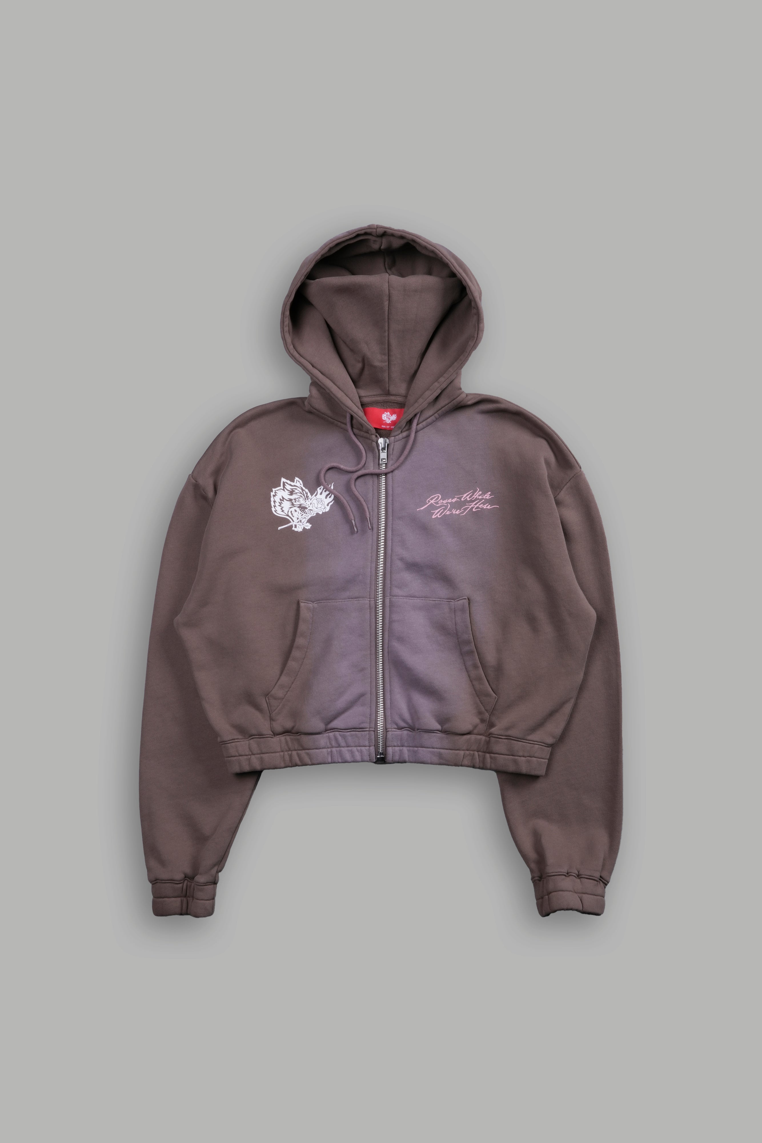 Roses While We're Here "Chambers" (Cropped) Zip Hoodie in Mojave Brown Sun Fade — imagem 5