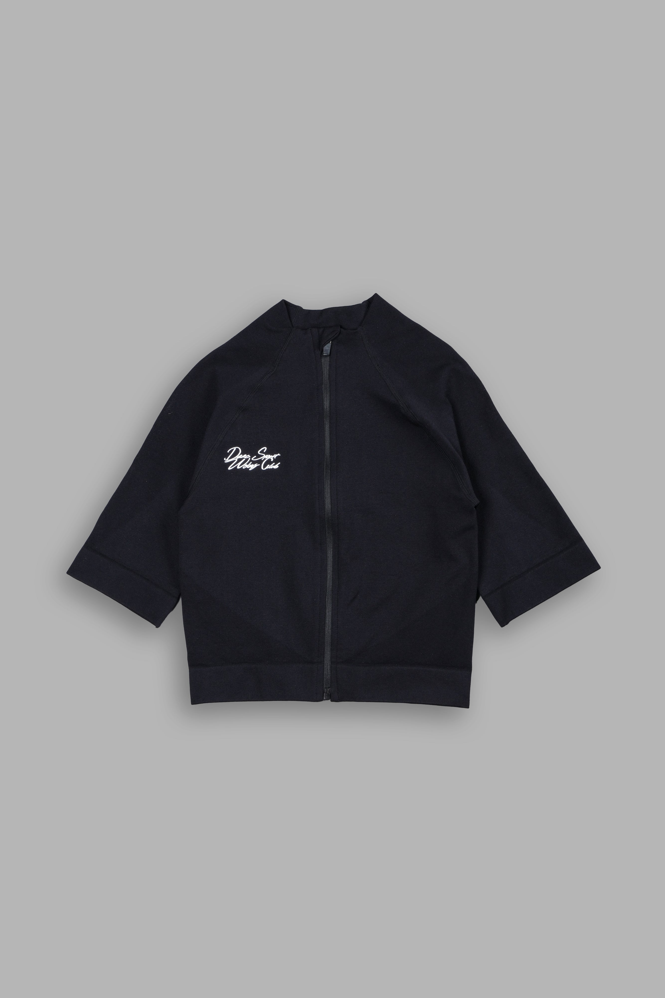 Written In Stone "Everson Seamless" Yasmin S/S Zip Top in Black — imagem 3