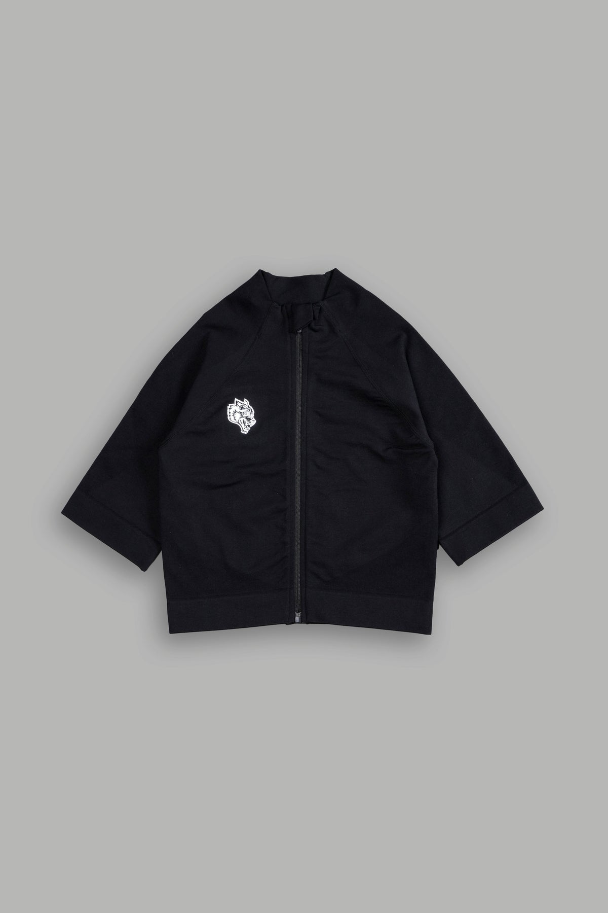 Single Wolf "Everson Seamless" Yasmin S/S Zip Top in Black - imagem 3