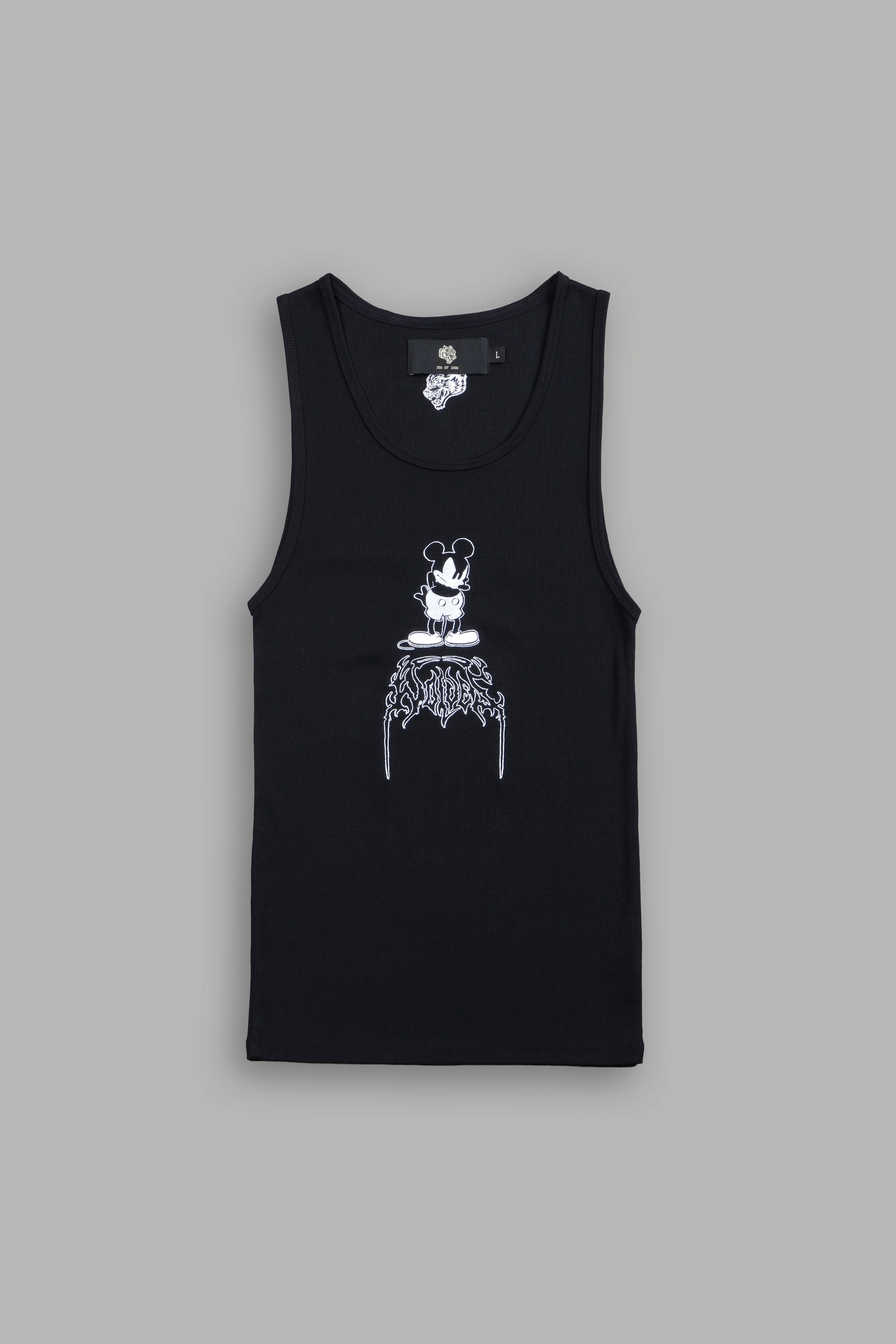 Mickey Mouse OnlyUs Ribbed Tank V2 in Black