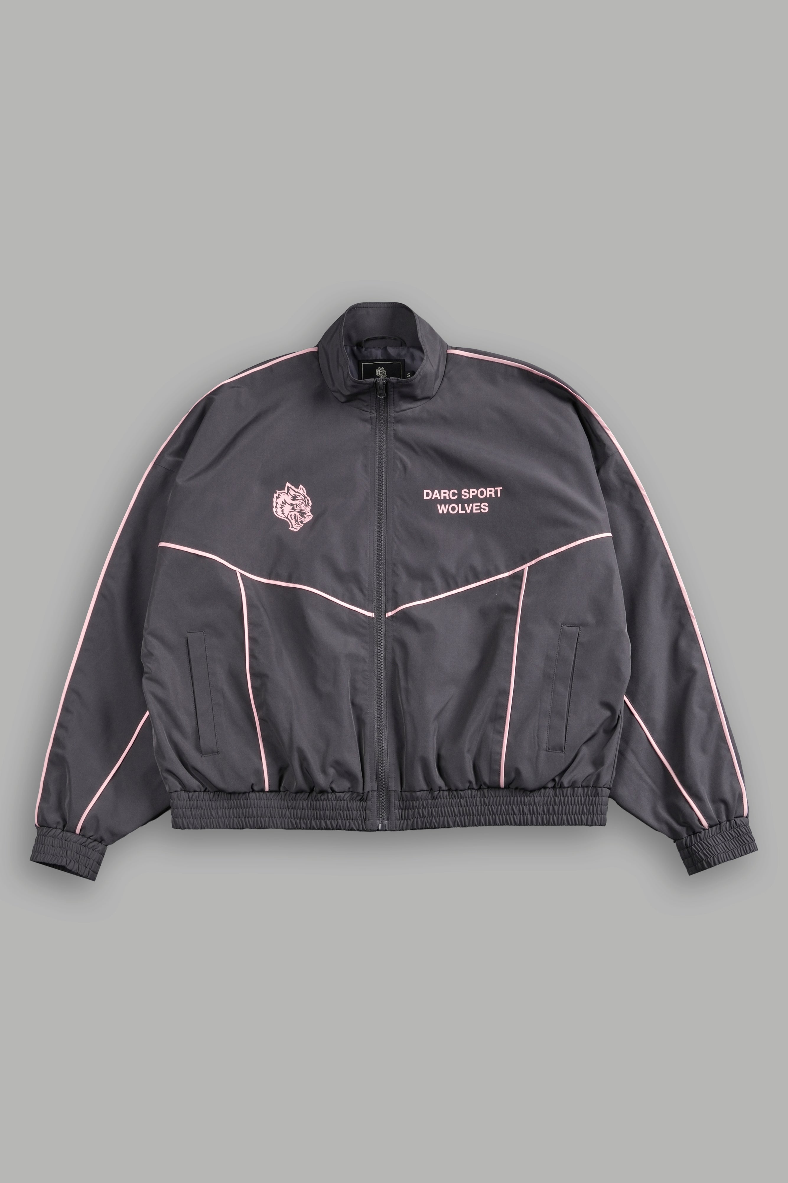 Darc Sport Wolves Quinn Track Jacket in Wolf Gray/Cherry Blossom — imagem 4