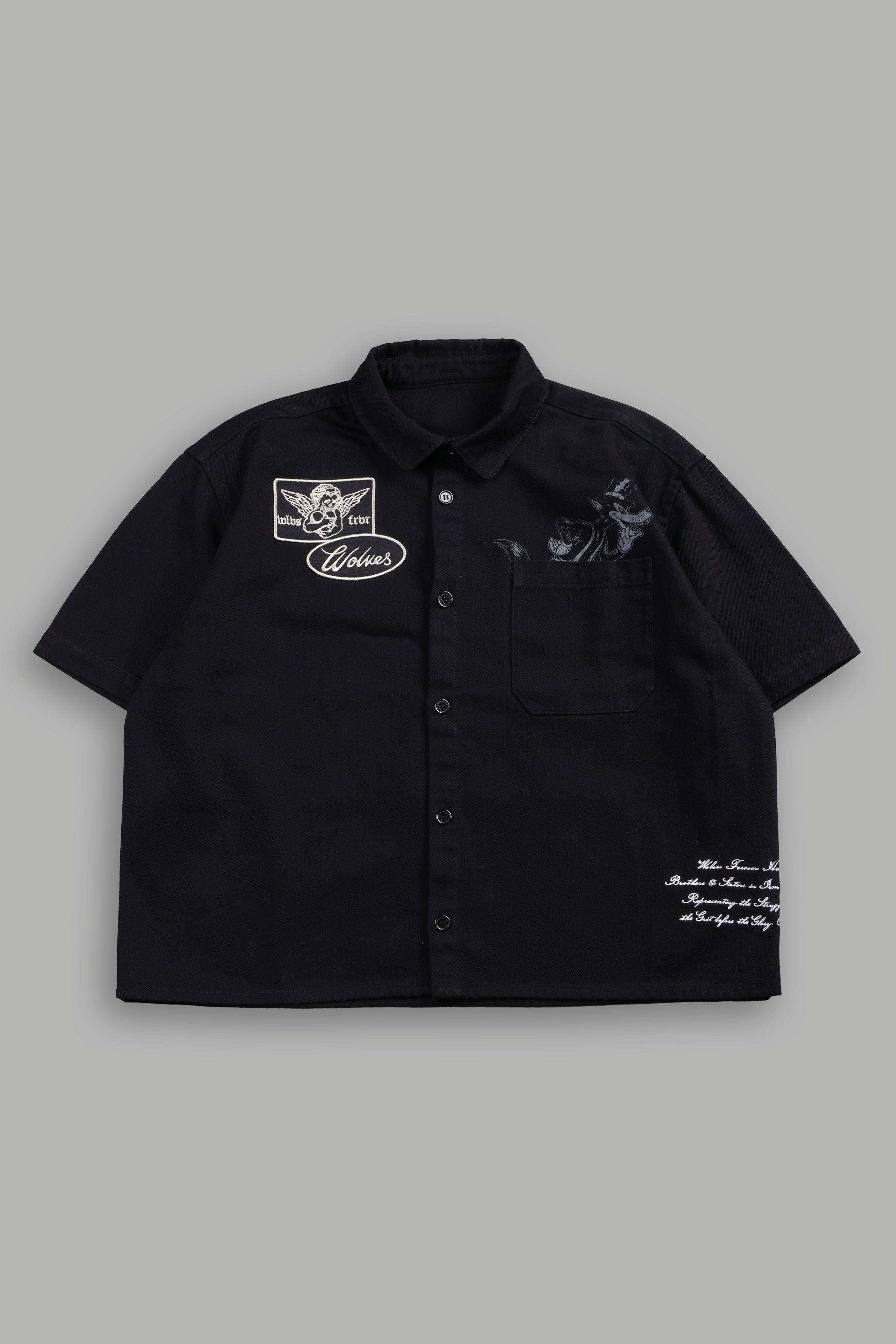 Big Bad Wolf Vinny Button Up Shirt in Black