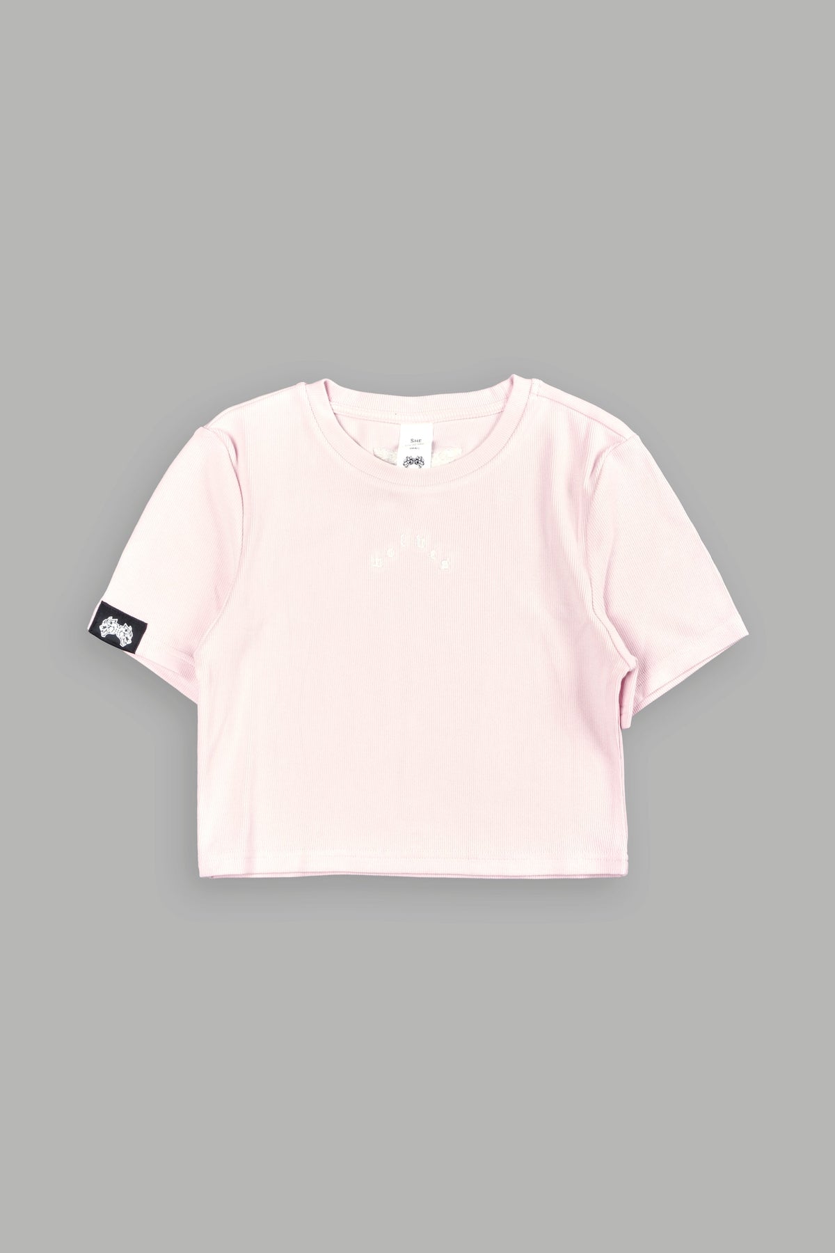 She Pyramid  Ribbed Baby Tee In Blush Pink — imagem 5