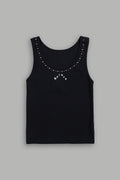Stud Pyramid Liv Tank Top in Black