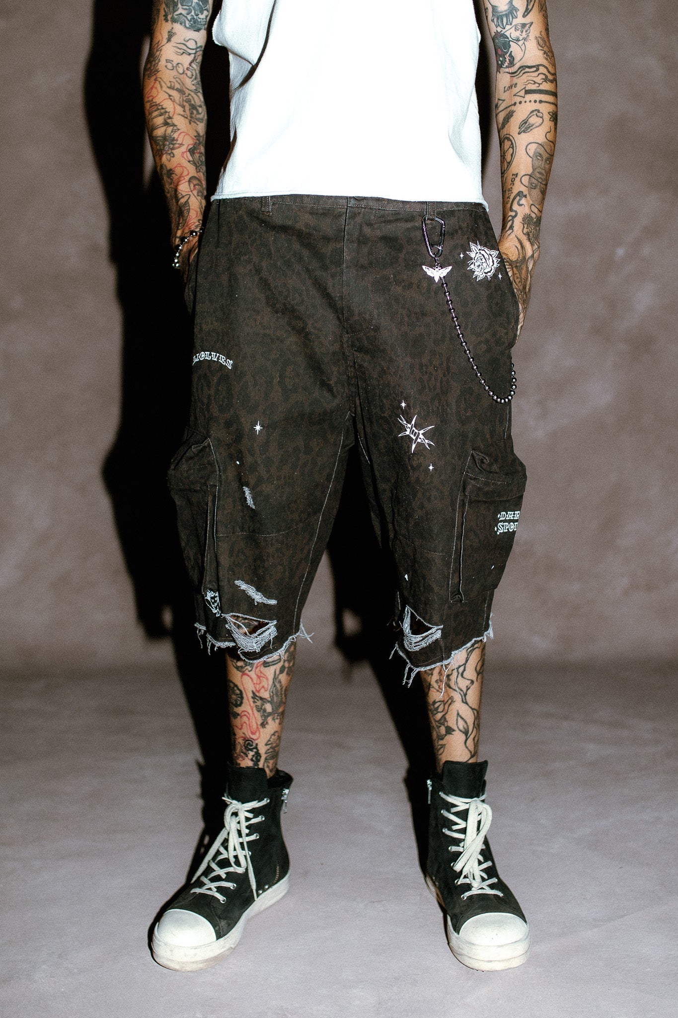 Darc Flash Duke Cargo Shorts in Darc Brown Leopard