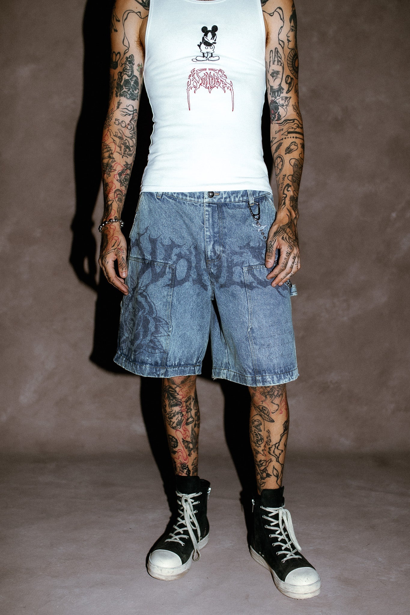 Hesh Rose Denim Carpenter Short in Light Wash