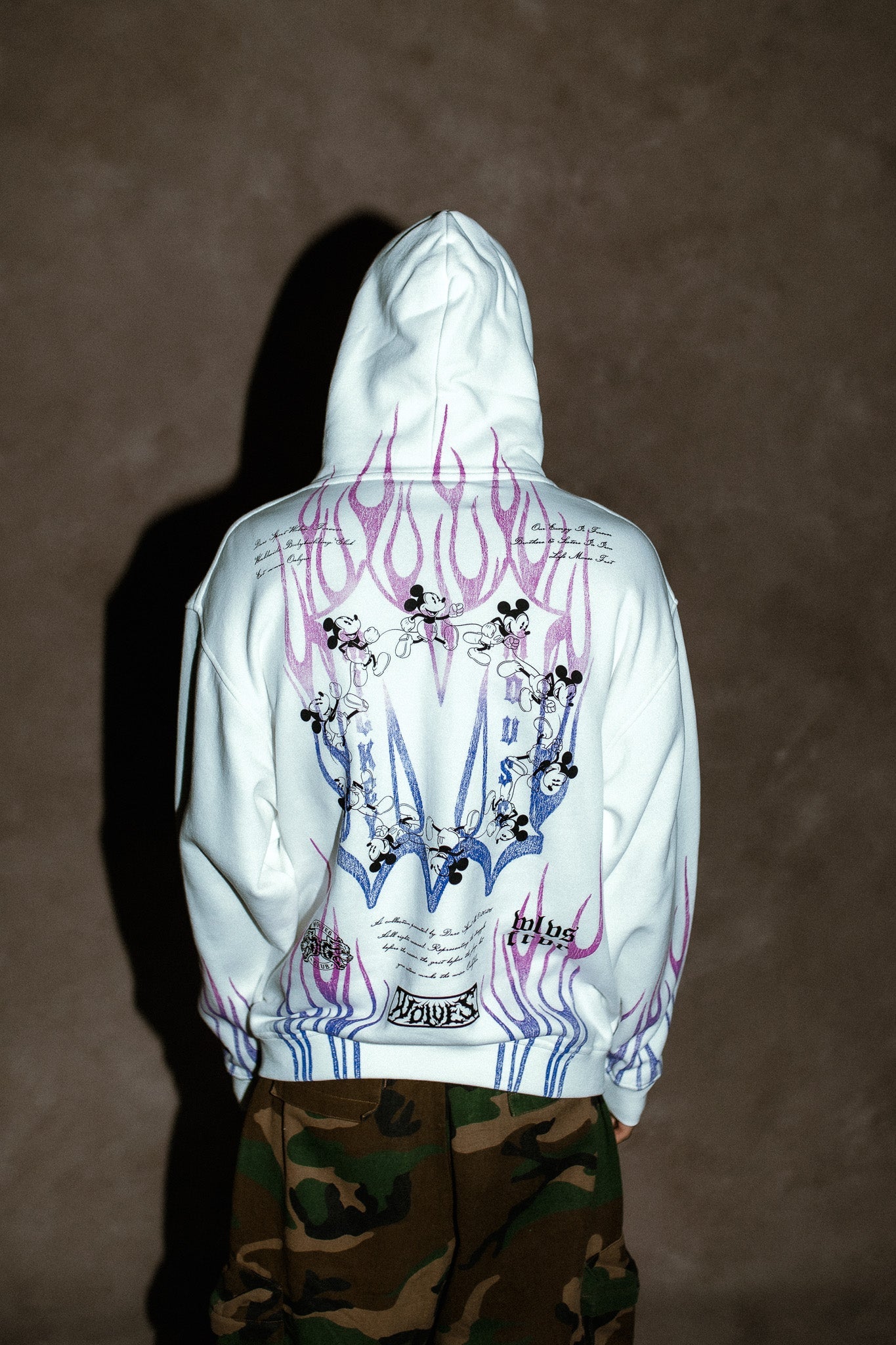 Mickey Forever Pierce Hoodie in Cream