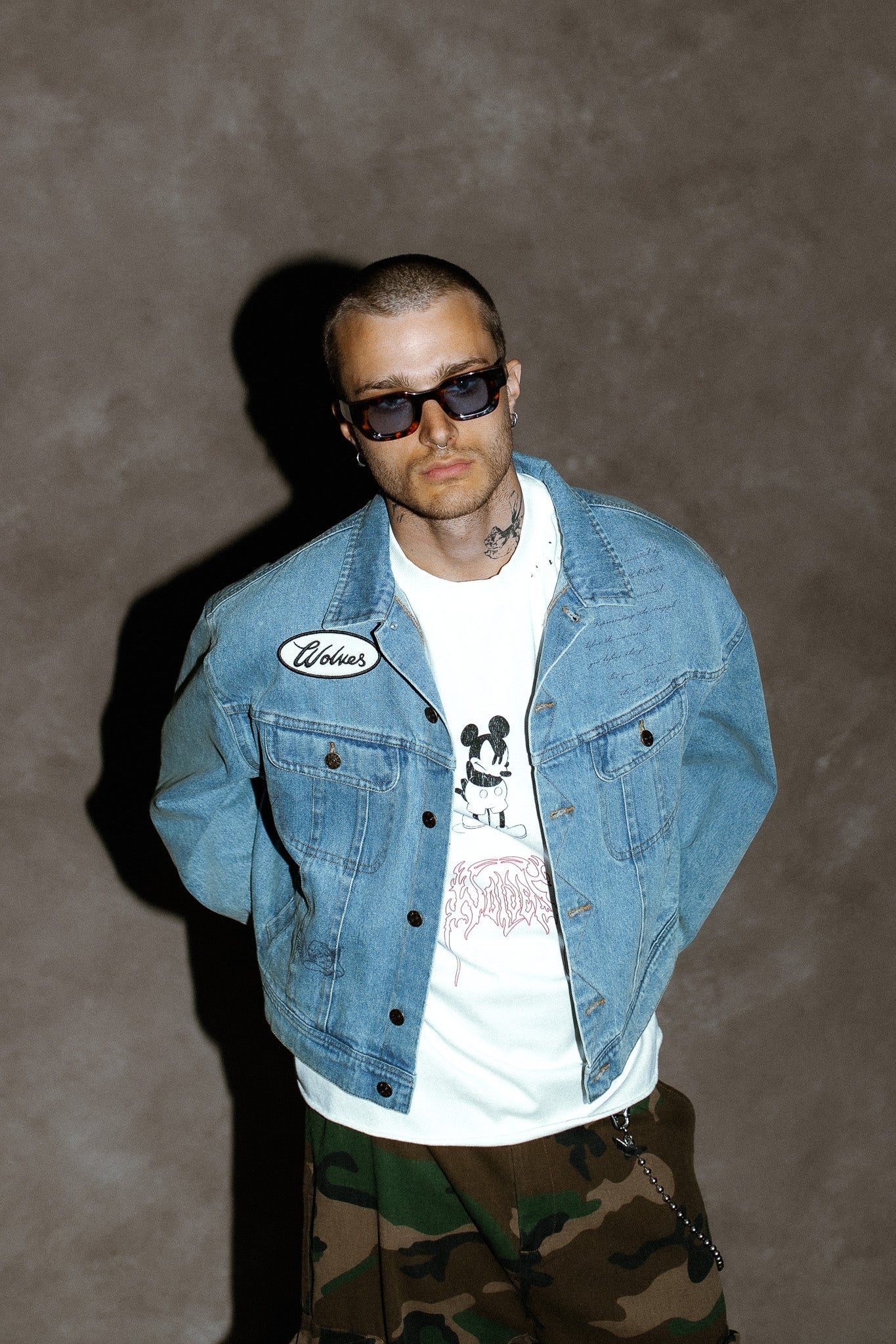 Mickey Flash Cropped American Denim Jacket in Light Wash