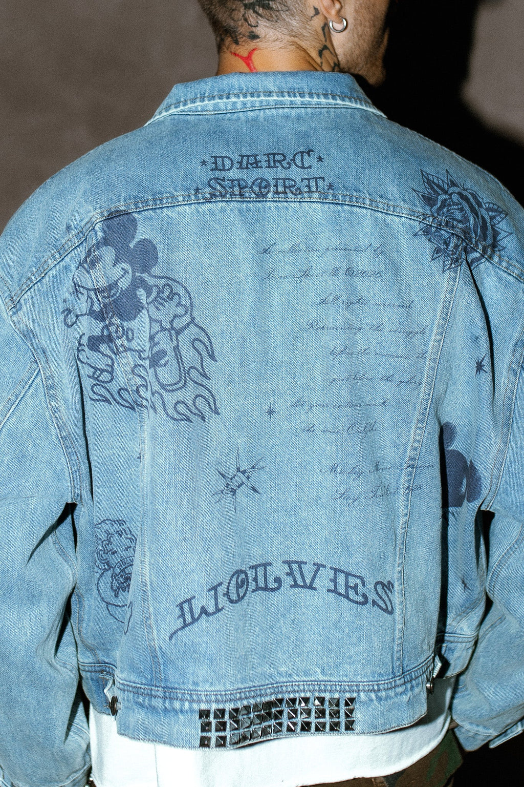 Mickey Flash Cropped American Denim Jacket in Light Wash
