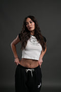Cherub's Oath Lina Raglan "Baby" Tee in White/Black — imagem 1