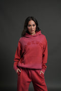 Studded Chopper Appliqué Pierce Hoodie in Roman Red Drift Wash — imagem 1