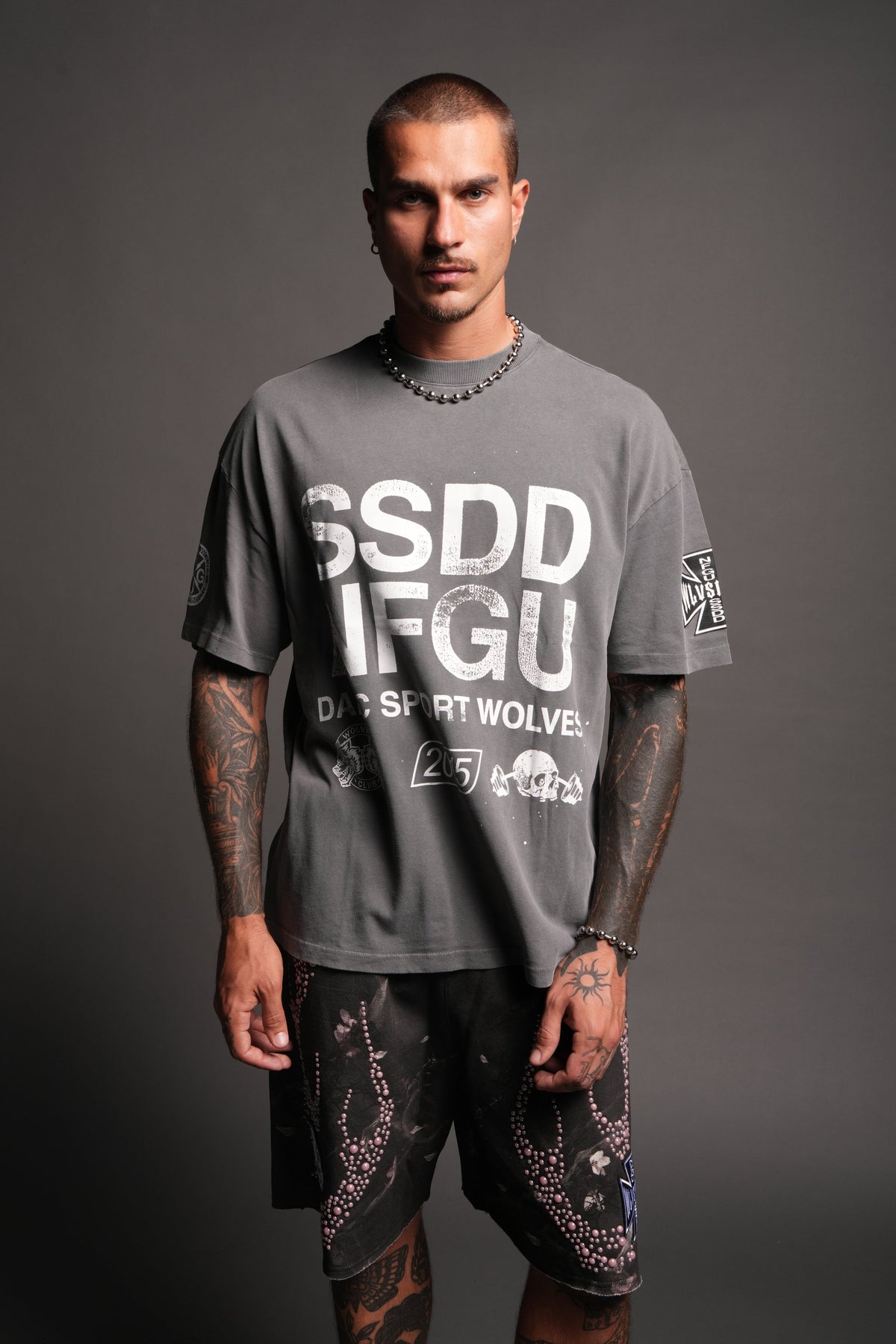 Club Core Premium Oversized Tee In Slate Gray - imagem 4