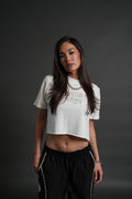Crystal Code "Premium" Oversized (Cropped) Tee in Cream — imagem 1