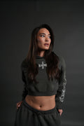 Finite Flame "Rose" She Hoodie in Wolf Gray Drift Wash — imagem 1