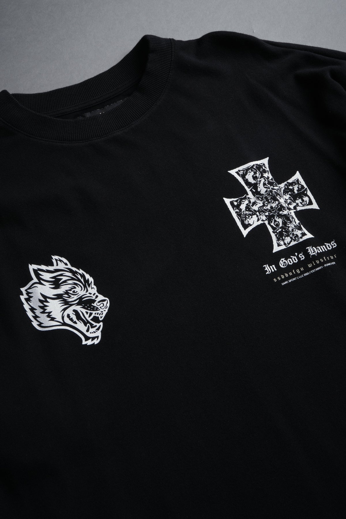 Iron Wolf Pack "Premium" Oversized Tee in Black - imagem 15