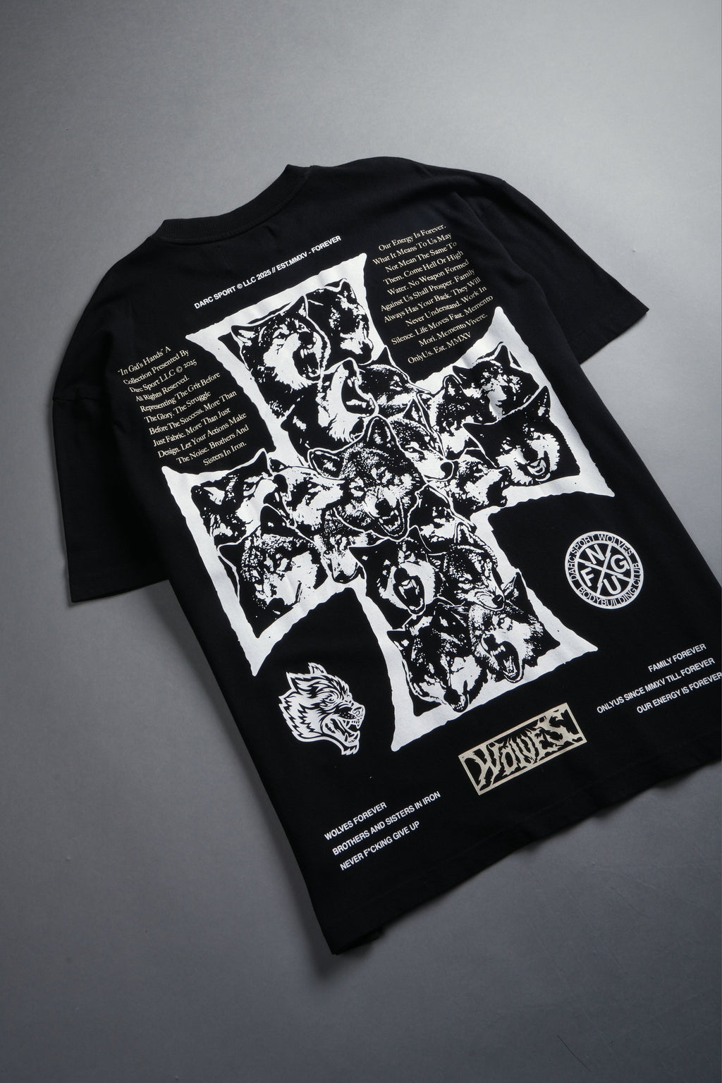 Iron Wolf Pack "Premium" Oversized Tee in Black - imagem 16