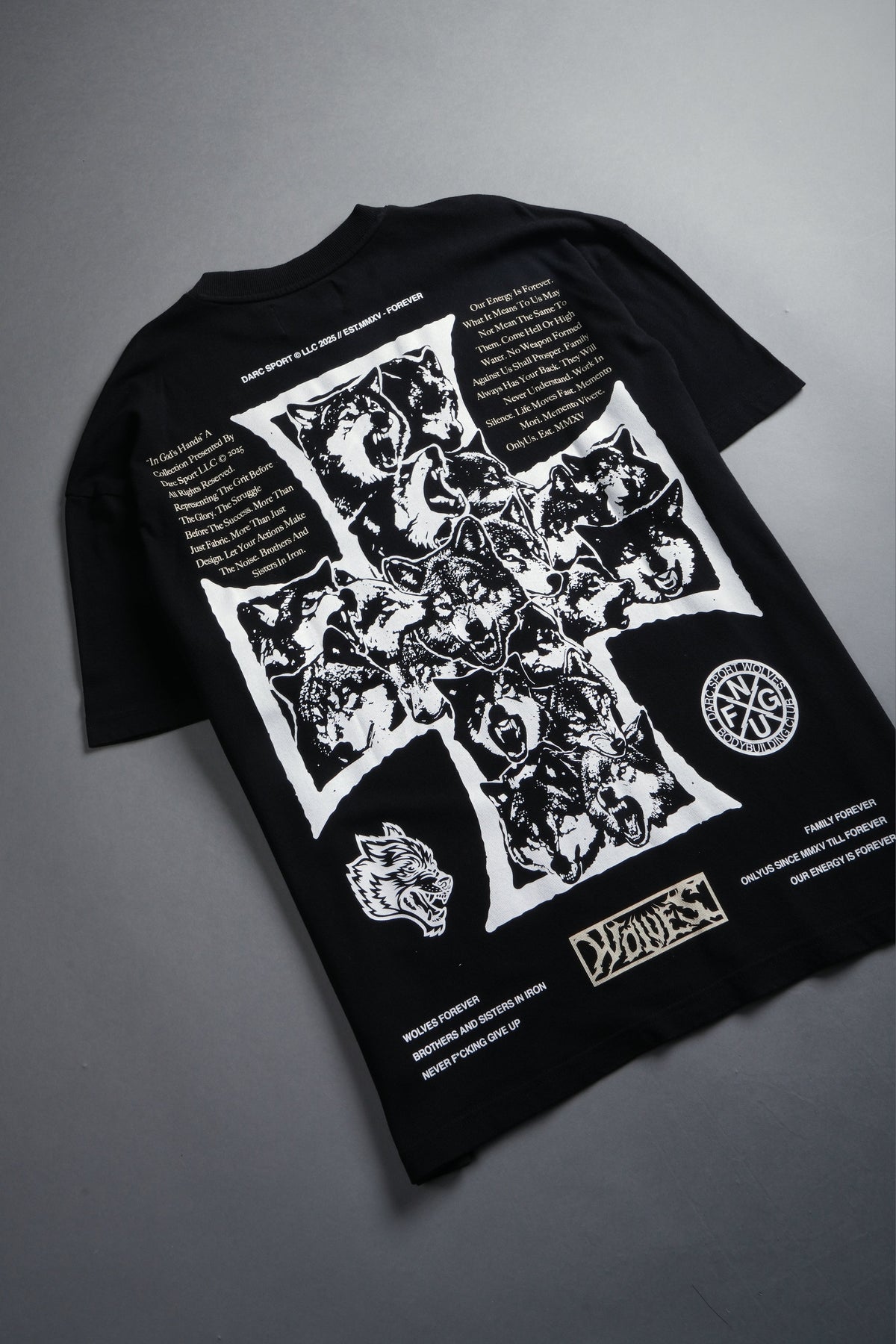 Iron Wolf Pack "Premium" Oversized Tee in Black - imagem 16