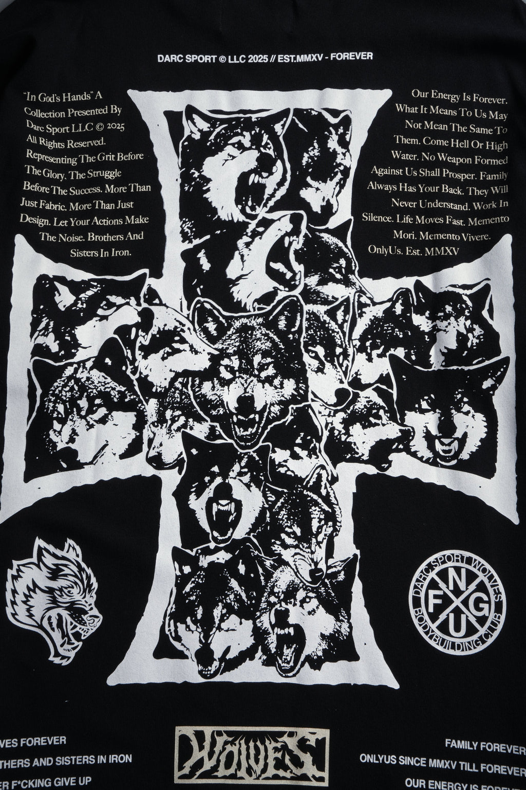 Iron Wolf Pack "Premium" Oversized Tee in Black - imagem 17