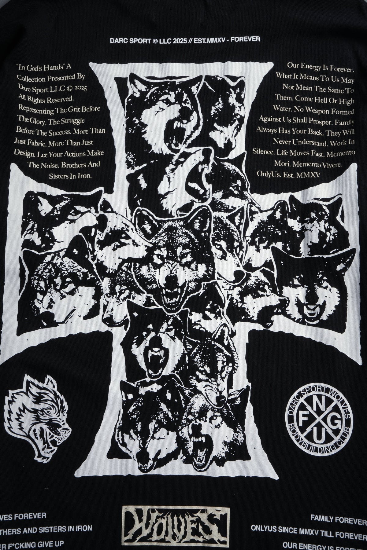 Iron Wolf Pack "Premium" Oversized Tee in Black - imagem 17