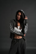 Finite Flame "Iris" Zip Up She Hoodie in Wolf Gray Drift Wash — imagem 1