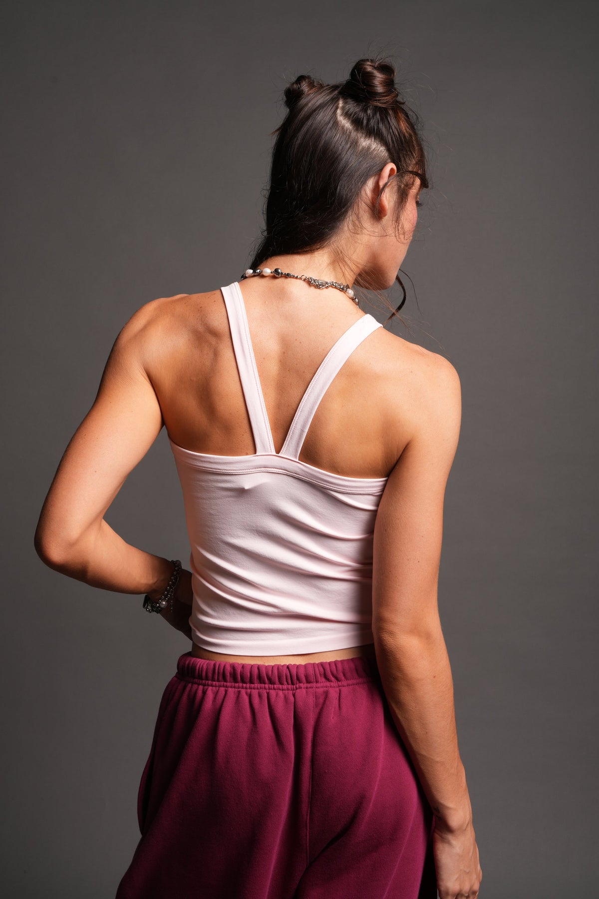Wolf Head Hannah Long Soft Seamless Tank In Blush Pink — imagem 2