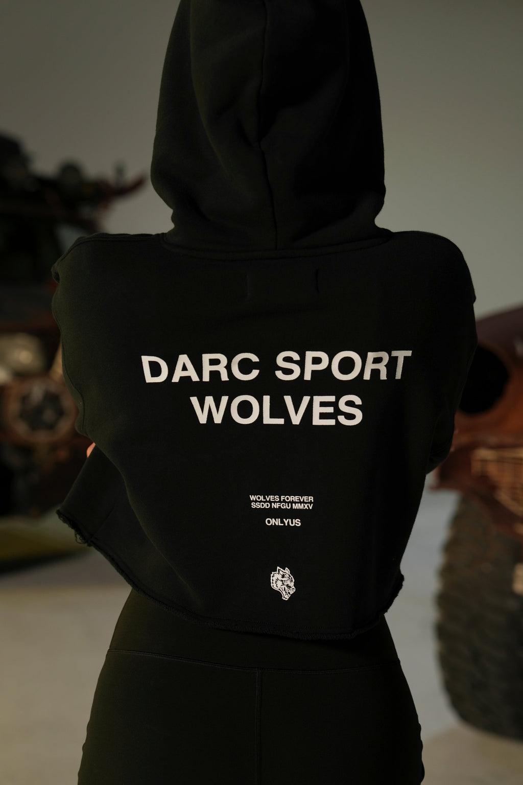 Darc Sport Wolves "Pierce" (Cropped) Hoodie in Black — imagem 5