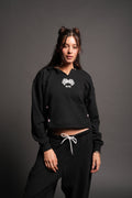 Sakura Hesh Dempsey Cropped Hoodie In Black
