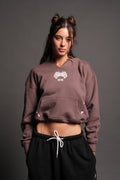 Sakura Hesh Dempsey Cropped Hoodie In Rose Taupe