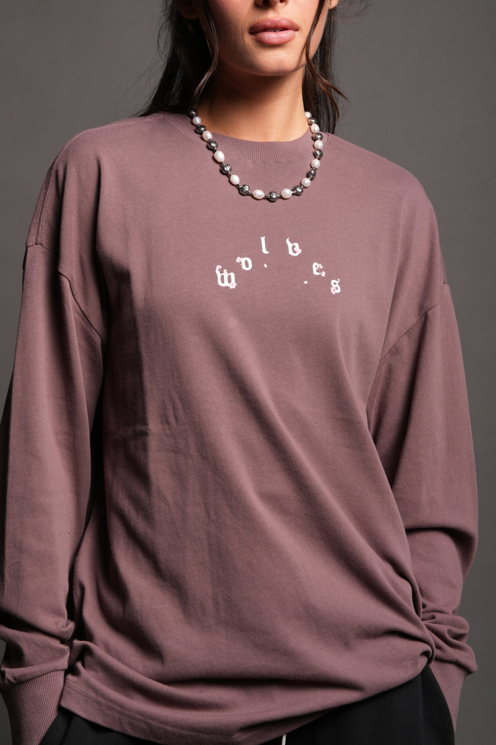 Sakura Pyramid Premium Ls Tee In Rose Taupe — imagem 3