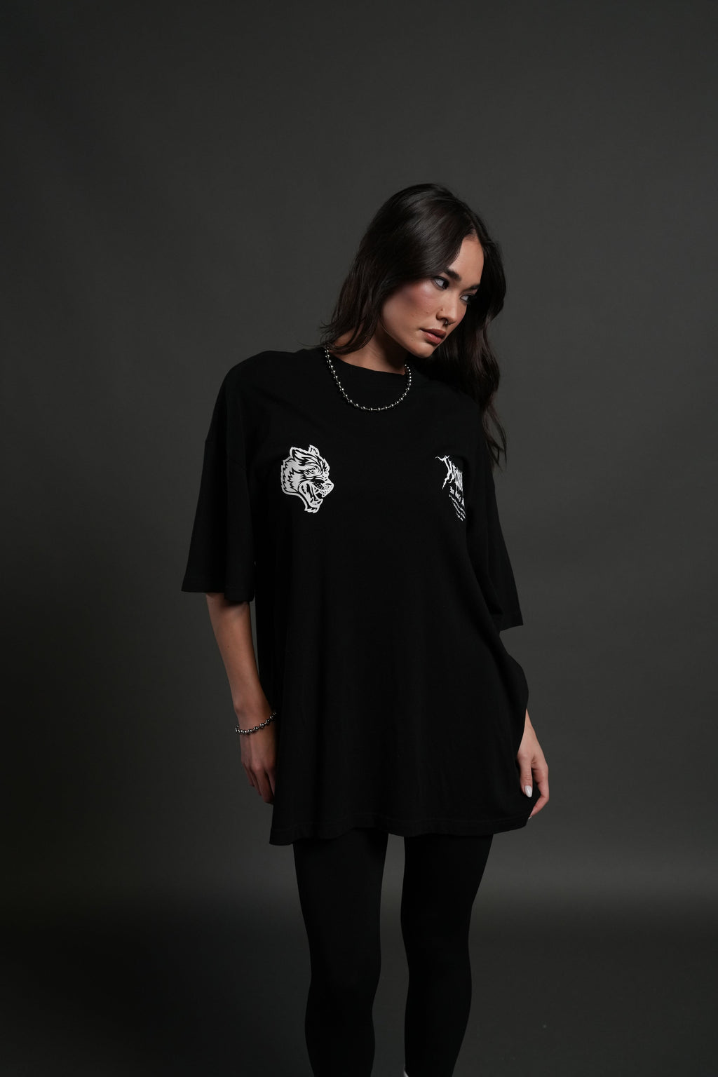 Through The Clouds "Premium" Oversized Tee in Black — imagem 9