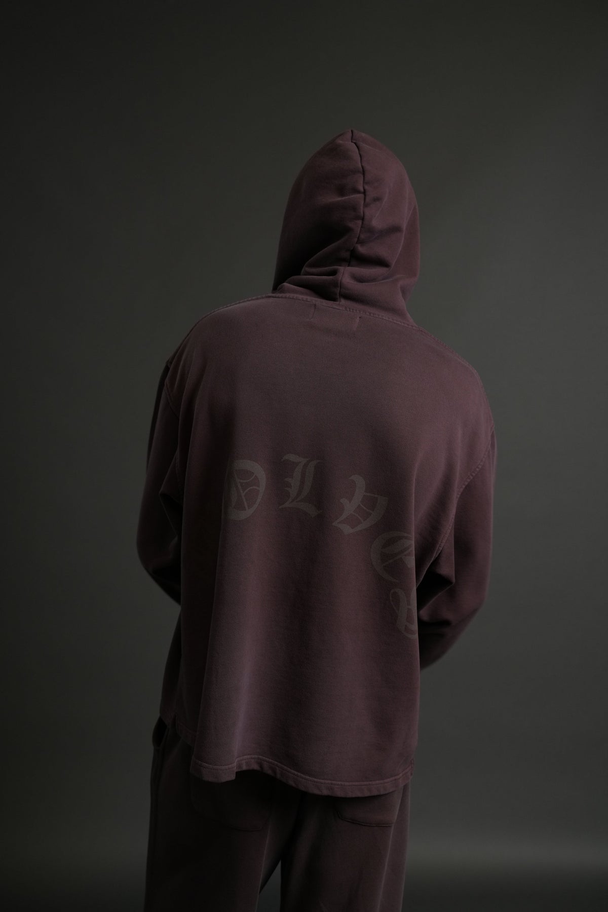 Phantom Night Chopper "Moaty" Hoodie in Darc Garnet Drift Wash - imagem 2