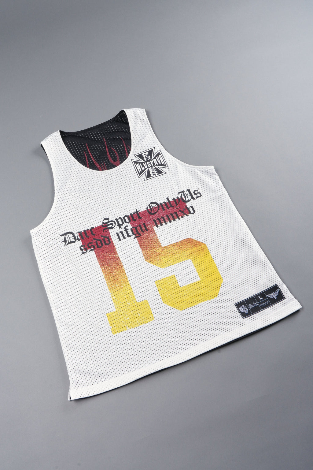 Infernal Club Reversible Bball Jersey In Black/Cream - imagem 13