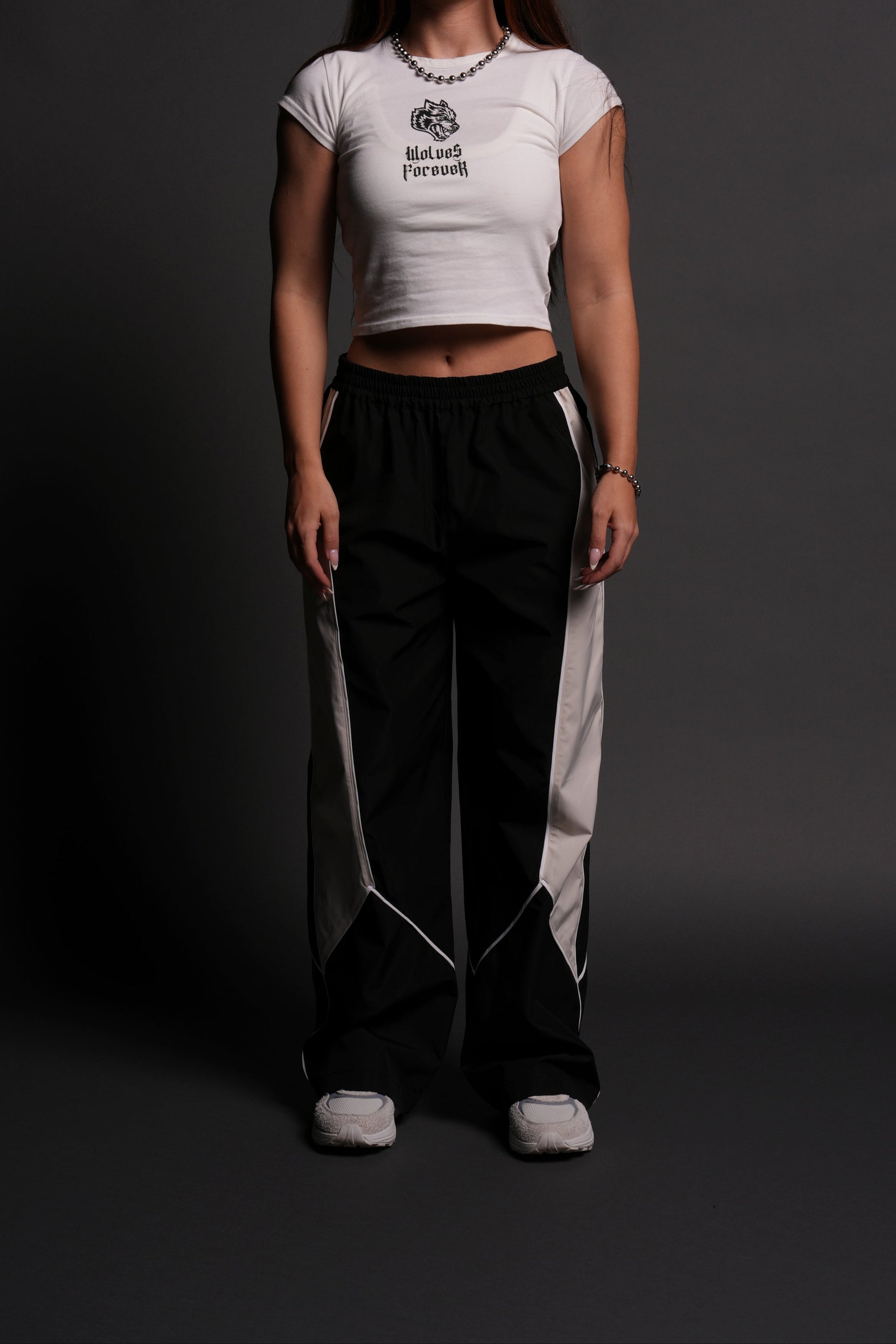Dual Wolf Quinn Track Pants in Black/Sand — imagem 1