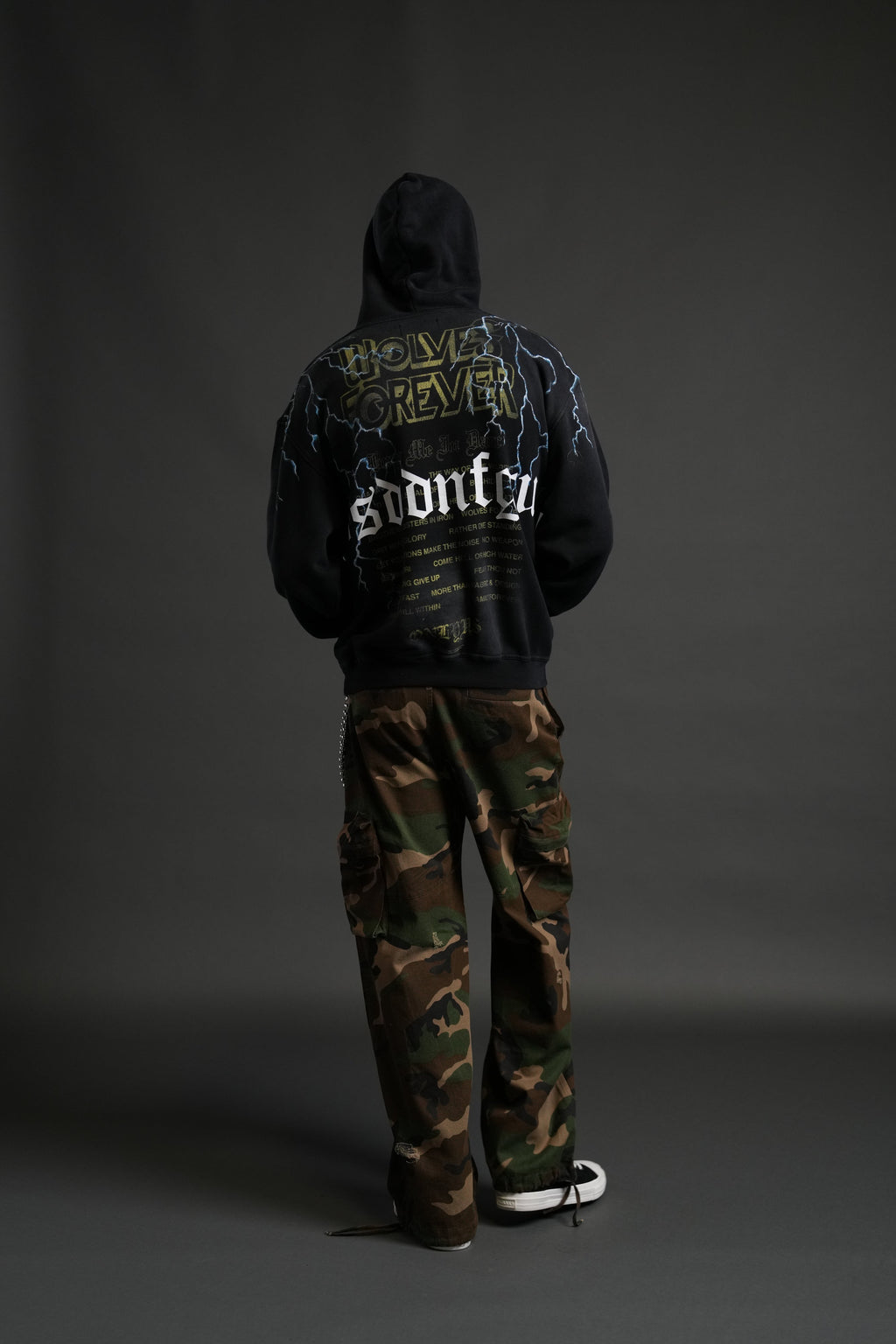 Darc Storm "Pierce" Hoodie in Black Drift Wash — imagem 6