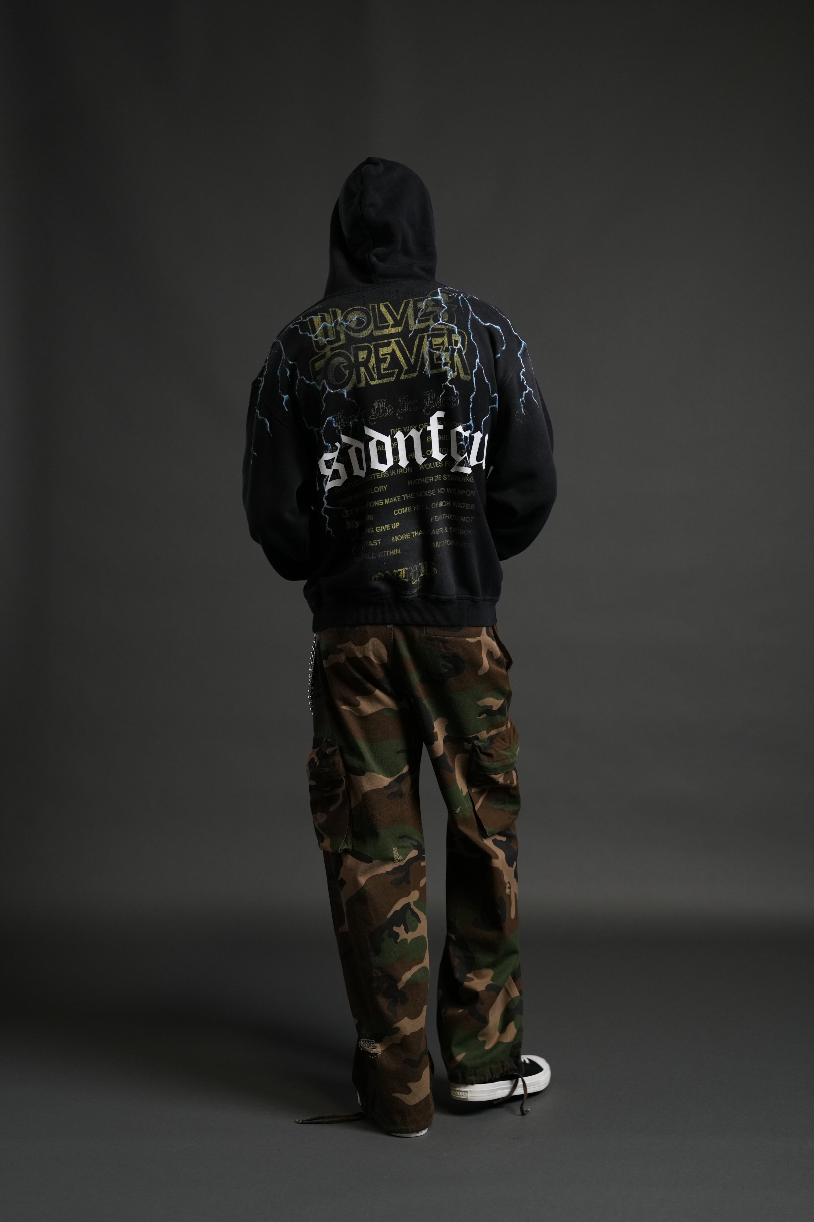 Darc Storm "Pierce" Hoodie in Black Drift Wash — imagem 6