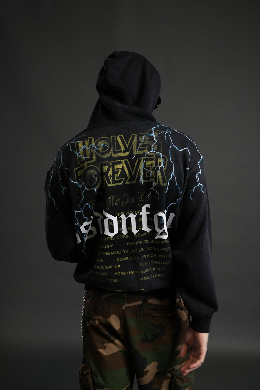 Darc Storm "Pierce" Hoodie in Black Drift Wash — imagem 4