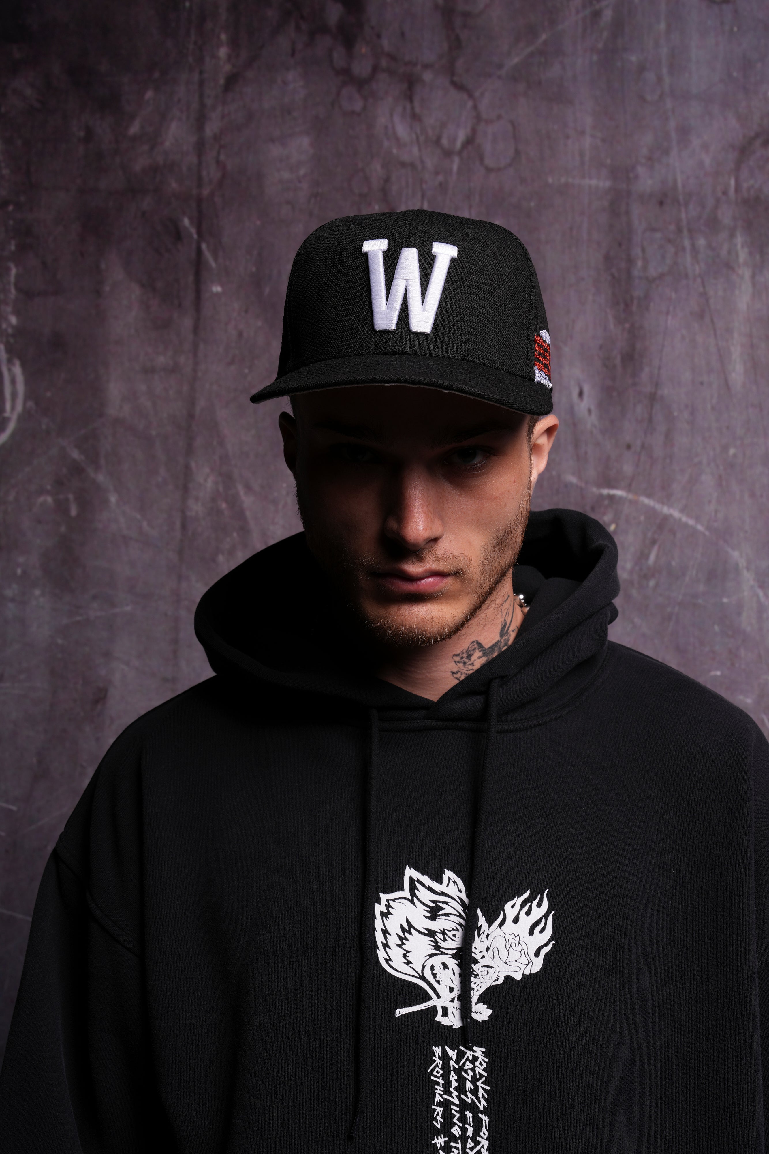 The Snake and The Rose Fitted Hat in Black — imagem 2